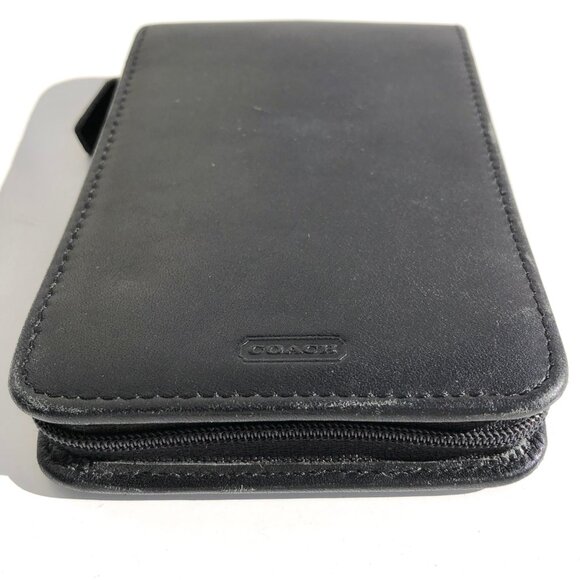 COACH Palm Pilot Case Black Leather Zip Wallet Organizer PDA vintage 5.5 x 3.75 - Picture 6 of 16